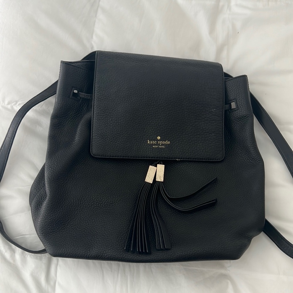 RARE vintage Kate spade backpack purse. Genuine black leather